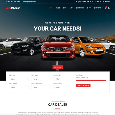 Automotive Car Dealership Business WordPress Theme