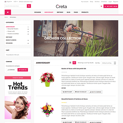 Creta – Flower Shop WooCommerce WordPress Theme