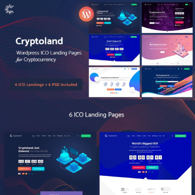 Crypto-land – Crypto Currency Landing Page WordPress Theme