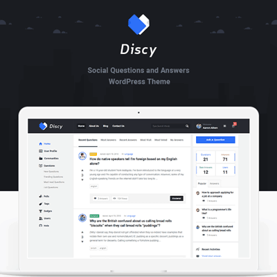 Discy – Social Questions and Answers WordPress Theme