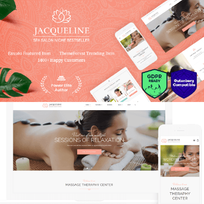 Jacqueline | Spa & Massage Salon Beauty WordPress Theme + Elementor