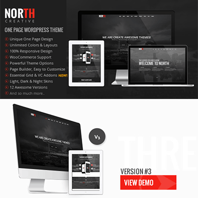 North – One Page Parallax WordPress Theme 