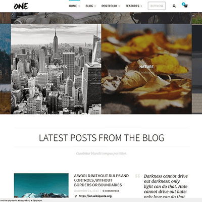 One – The Creative Multipurpose Portfolio theme