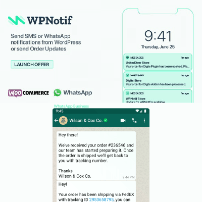 WPNotif: WordPress SMS & WhatsApp Message Notifications