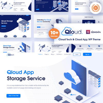 Qloud – Cloud Computing, Apps & Server WordPress Theme