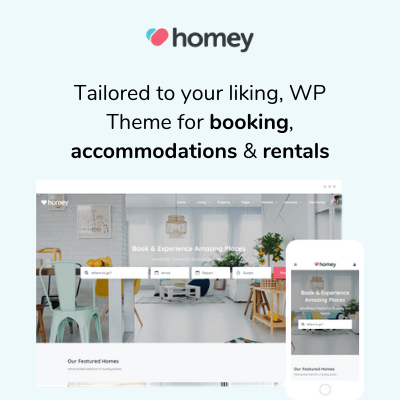 Homey – Booking and Rentals WordPress Theme